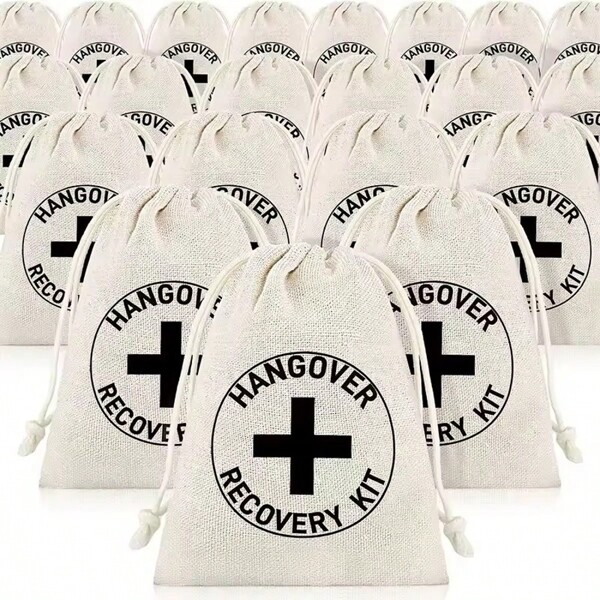 Hangover Kit Bags Cotton Small Drawstring Bundle Pocket Candy Gift Packaging Reusable Pouches Wedding Party