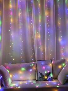 Guirlande lumineuse à rideau à LED avec 8 modes et télécommande USB pour mariage, Noël, décoration de la maison et des festivals
