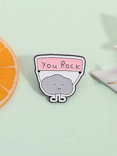 1PC Funny Stone Enamel Pin Cartoon Brooch Pines Lapel Pins Badge On Backpack Clothing Accessories Cute Jewelry Friends Gifts