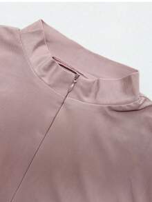 VFJ 女式穆斯林泳衣，伊斯兰庄重泳衣 3 件套，灰色和粉色拼布全套，头巾，长袖布基尼连衣裙+裤子