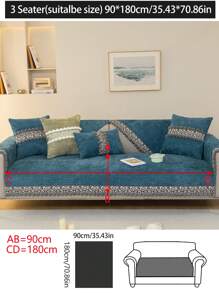 1pc All Season Universal Sofa Seat Cushion Cover, Modern Minimalist Non-Slip Fabric Sofa Throw Pillow Slipcover, Removable Machine Washable, Fits L-Shaped Chaise And 1-4 Seater Sofa