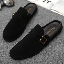 1 Paar Herren Halbzehenloafer, britischer Retro-Stil lässige Slip-On Schuhe, leichte weiche Leder Outdoor Mokassins