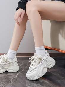 Damskie modne, ozdobne, siateczkowe, drążone trampki, wygodne, sportowe, codzienne, wysokie, platformowe buty na obcasie, lekkie, oddychające, siateczkowe, sportowe buty sportowe, uniwersalne, codzienne, dojeżdżające do pracy buty na platformie