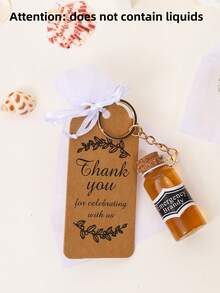 2-80个10毫升玻璃瓶钥匙扣，礼盒填充物，趣味小礼物，创意钥匙扣，背包挂件，装饰挂件，桌面装饰，送给男朋友、老公、朋友、节日、生日、情人节、父亲节的完美礼物。趣味小礼物，父亲节、母亲节和教师节的完美礼物（注：不含液体），适合万圣节、圣诞节礼物