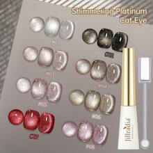 Jillradia 10ml 8 Colors Cat Eye Magnetic Gel Nail Polish Soak Off Uv Led Lamp Nail Polish Nail Art For Women Gift-With Magnetic Stick Included