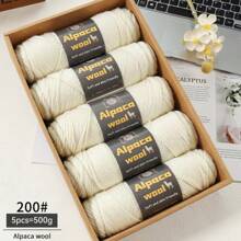 500g/245m Alpaka Wolle Garn, dickes Strickgarn für selbstgemachte Kleidung, Winterpullover, Schal, Mütze, Handschuhe, Knieschoner, Mehrfarbig, 5 Bälle/Packung