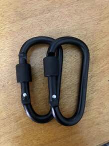 2pcs/4pcs Outdoor Hiking Carabiners, Aluminum Alloy D-Shape Clips, Metal Hanging Hooks Key Chains, Spring Buckles For Camping, Hiking, Fishing, Rafting (Black - 2pcs Set)