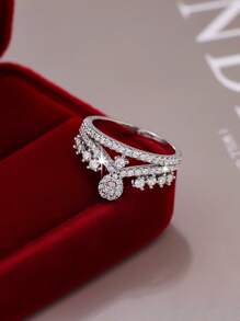 1pc Minimalist Fashionable Unique Luxury Crown-Shaped Cocktail Ring, Gift For Ladies, Mother's Day, Party, Birthday