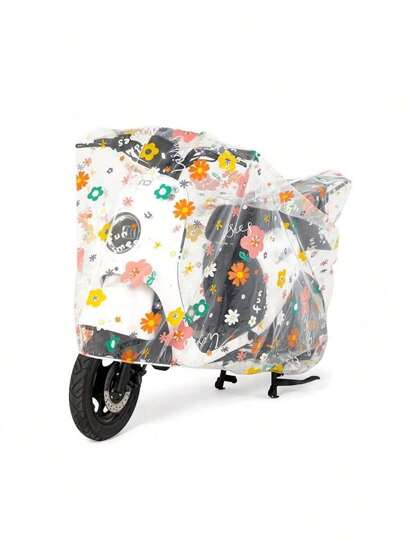 1pc Motorcycle Rain/Dust Cover, Universal Waterproof Scooter Bicycle Cover, PEVA Electric Bike Dust Cover