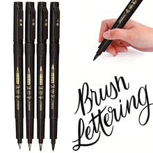 Bộ 4 bút thư pháp, bút vẽ mực đen, đầu bút mềm - 4 kích cỡ, thích hợp cho vẽ tranh nghệ thuật, làm sổ lưu niệm, viết nhật ký và vẽ tranh màu nước, vật dụng cần thiết cho năm học mới. - màu đen - Xem 12