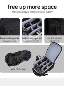 FB FB/Fengbiao Padded Camera Backpack, Suitable For Canon/Nikon/ DSLR Mirrorless Camera, Large Capacity Multi-Function Carrying Case For 1 Camera And 4 Lenses, Digital Camera Bag For Travel