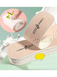 2入組乳膠加厚版踩上不會累軟底,男款夏季透氣吸汗運動減震鞋墊 - 杏色 - 查看 3