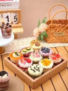 2pcs/4pcs Multicompartment Dessert Box With Transparent Lid & Dividers, 6-Slot 9-Slot Cupcake Box Suitable For Mini Cupcakes, Chocolate Dipped Strawberries, Brownies & Snacks, Suitable For Wedding, Holiday, Birthday Party Dessert Packaging