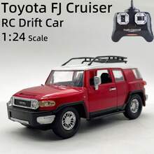 FJ Cruiser 遥控车 1/24 2.4GHz 2WD RC 漂移车，18KM/H+ 高速 RC 赛车，带酷炫灯光，儿童玩具车 - 紅色 - 查看 1