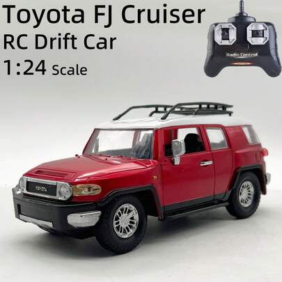 FJ Cruiser Remote Control Car 1/24 2.4GHz 2WD RC Drift Car, 18KM/H+ High Speed RC Cars Racing Car With Cool Lights, Toy Car For Kids