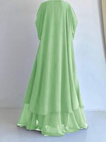 2 Pieces Set Includes Dress, Jacket And Belt - Green - View 4