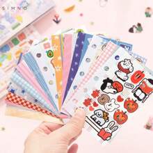 Xinmo Shuangpin M5 Sticker Book, New Highly Attractive Cute Cartoon Ins Style Notebook Decoration Material Sticker Book, Can Write Sticky Notes, Suitable For Girls DIY Graffiti Painting Educational Toy Sticker Book, School Supplies,Back To School