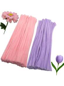 Paquete de valor de 100 piezas Limpiapipas de tela flexible de colores surtidos para manualidades y decoraciones hechas a mano, set de retorcedores con dos opciones de color, kits de flores de limpiapipas, palitos peludos, palitos flexibles, varillas de felpa, limpiapipas de alta calidad de colores variados, kit de limpiapipas de colores mezclados, limpiapipas de chenilla para manualidades, limpiapipas para manualidades, limpiapipas de colores múltiples a granel para proyectos artísticos y manuales DIY, suministros para manualidades, tallos de chenilla