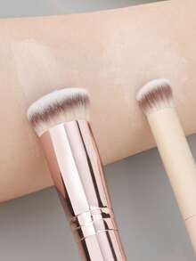 RANCAI 1pc Angled Concealer Makeup Brush, Soft Dense Bristles Suitable For Liquid, Cream, Powder Cosmetics, Creates Flawless Complexion, Champagne Gold - Multicolor - View 6