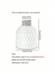 Nordic Style Flower Vase, Durable Plastic Flower Vase, Imitation Ceramic Flower Pot Decoration, Faux Ceramic Vase For Home Decoration Flower Arrangements (Not Including Decorative Flower)