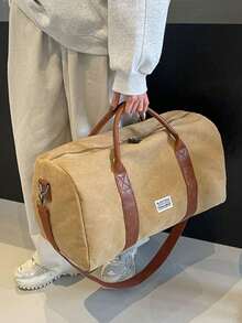 Unisex Retro Style Large Capacity Shoulder Messenger Bag - Durable Washed Canvas Casual Short-Distance Travel Handbag, Suitable For Sports, Yoga, Fitness, And Camping Storage Bag - Green - View 11