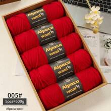 500g/245m Alpaka Wolle Garn, dickes Strickgarn für selbstgemachte Kleidung, Winterpullover, Schal, Mütze, Handschuhe, Knieschoner, Mehrfarbig, 5 Bälle/Packung