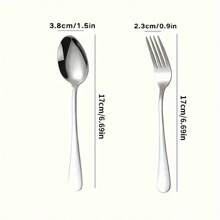 6pcs/12pcs Stainless Steel Silverware Set, Heavy Duty Forks And Spoons, Salad Forks And Spoons, Suitable For Restaurants, Hotels, Parties, Christmas, Thanksgiving, Picnics,School Supplies