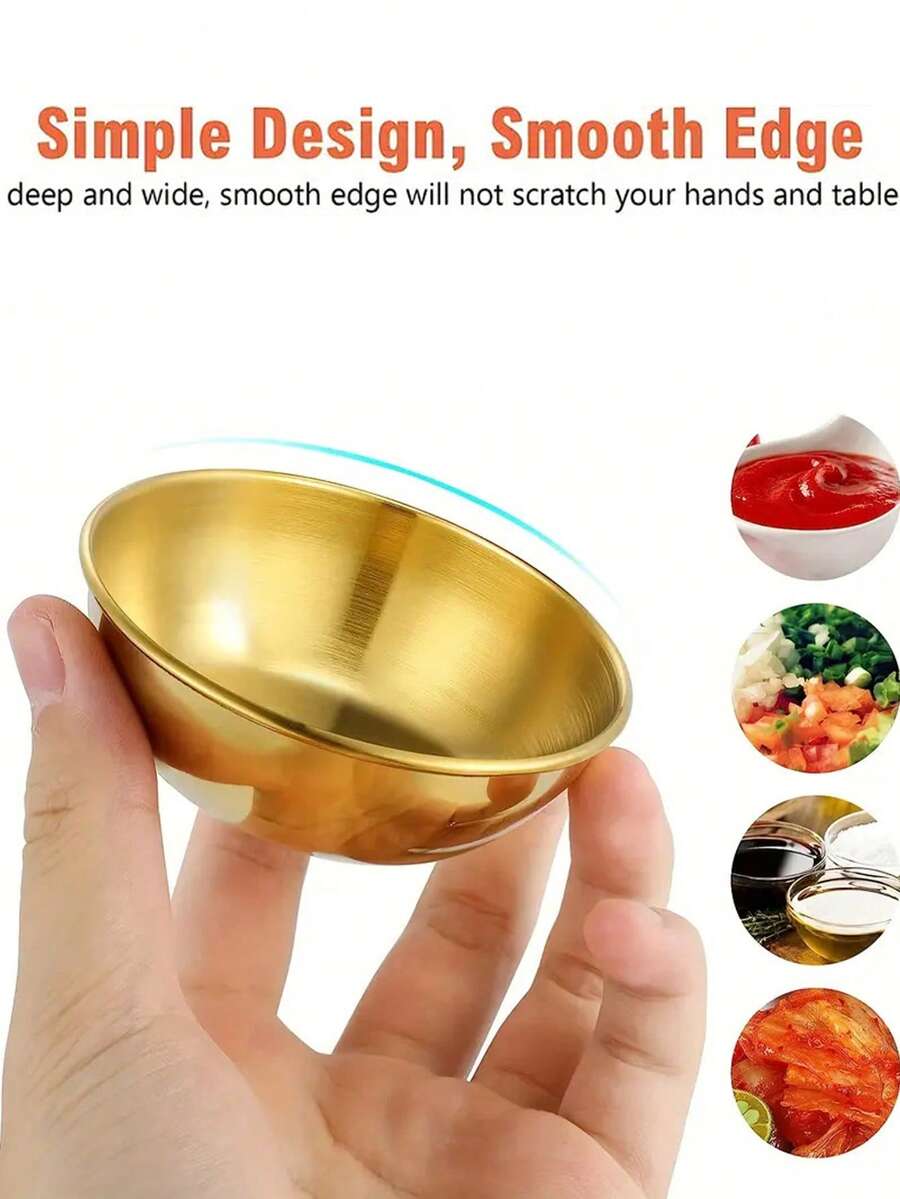 4 件/6 件/10 件不锈钢酱汁杯、蘸酱碗、食物准备碗、圆形酱油碟、寿司蘸酱盘，可重复使用，适用于餐厅、厨房、咖啡厅、学校用品