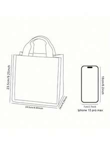 1pc Customized Small Tote Bag With Name & Star Pattern, Suitable For Children And Teenagers, Can Print Your Own Name Or Gift To Siblings And Friends - Multicolor - View 6