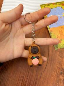 1/4 件可爱水豚水果钥匙扣 - 可爱硅胶卡通动物钥匙扣，适合夏季派对礼物、毕业礼物、返校礼物、朋友和情侣礼物 - 香蕉、鳄梨、西瓜、冰淇淋风格汽车配件哥特 Y2k - 多色 - 查看 12