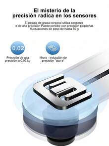 Báscula Inteligente de Grasa Corporal con Bluetooth | Medición de Peso, IMC, Agua y Músculo | Sincronización con App para iOS/Android | Vidrio Templado | Ideal para Fitness y Hogar - Negro - Ver 4