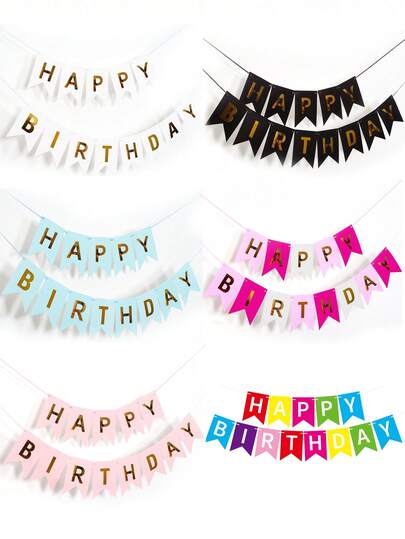 Happy Birthday Banners And Slogans Golden Glitter Fun Birthday Party Supplies Suitable For Girls Boys Birthday Party Birthday Decoration Kindergarten Hanging Decoration, Baby Baptism Baby Baptism Family Decoration Gift