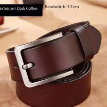 1pc Men's Fashionable Leather Belt, Rectangular Alloy Buckle, Classic Business And Casual Accessory, Durable Multipurpose, Suitable For Jeans And Chinos. Suitable For Teen Summer Casual Outdoor Athletic Or Vacation Travel Or Graduation Gifts Or Birthday Dress Accessories Or Daily Wear - Multicolor - View 13