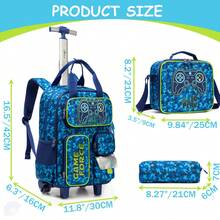 Cute Boys' Rolling Backpack With Lunch Box And Pencil Case, Suitable For Middle School Back To School Supplies - Boys' Trolley School Bag - View 5