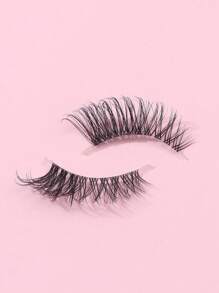 7 Pairs Half Lashes Natural Look With Clear Band Wispy Fluffy Cat Eye Look Natural Short Accent Lashes End Lashes Corner Eyelashes 3/4 Lashes Reusable Lashes Pack Strip Lashes,Lashes,Eyelashes,Fake Lashes