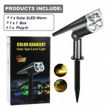 Solar Ground Light, White/Warm/RGB Light, Dual Use For Ground & Wall, Self-Illuminating At Night After Charging In Daytime, 150° Rotatable, IP65 Waterproof & Anti-Lightning Design, Outdoor Landscape Lighting, Garden & Camping Atmosphere Maker