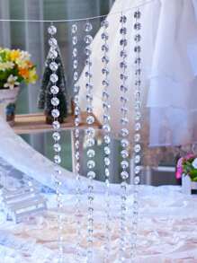 1 Stück 5m klare Kristall Windspiele oktagonale Perlen Kronleuchter Dekoration Türvorhang Deko zum Aufhängen für Hochzeit, Party, Zimmer, Wohnzimmer Deko; Wandvorhänge; Außendekoration.