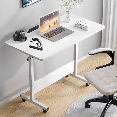 Height-Adjustable Desk, Folding Table, Computer Desk, Standing Desk, Side Table, Storage, Caster-Equipped, Height-Adjustable Desk