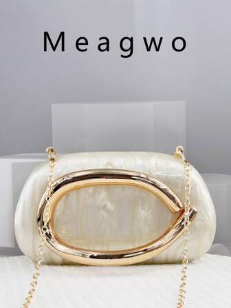 New European & American Women Asymmetrical Acrylic Box Handbag, Unique Shell Shape Classic Round Clutch, Fashion Wedding/Party Purse, Elegant Shell Bag, Perfect For Parties, Weddings, Dinners & Banquets, Matches Wedding Dresses, Formal Wear, Prom Gowns, Birthday Outfits & Women's Party Attire, Party Bags,Perfect For Party Wedding Prom Dinner/Banquet Matching With Holiday Party Dress Evening Dress & Sequin Dress , Bags Ladies Elegant