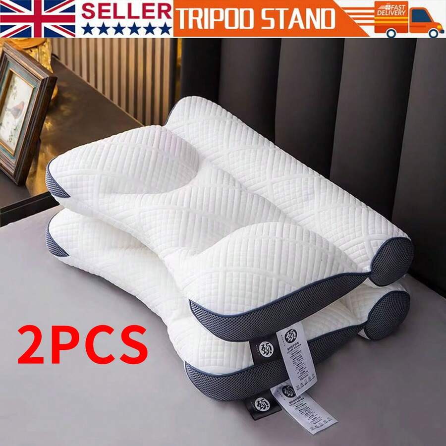 NetHong Cervical Memory Foam-Pillow For Neck And Shoulder Pain Ergonomic Orthopedic UK - White - View 1