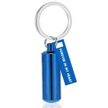 Cylinder Cremation Key Chain Pendant For Human/Pet Ashes Urn Key Chain Memorial Ashes Jewelry Gift- Forever In My Heart