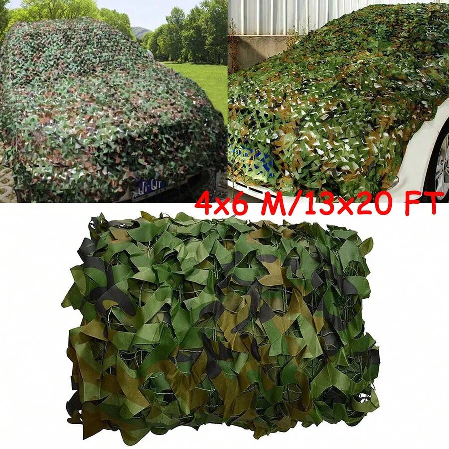 13x20 Ft Camping Camouflage Netting Military Camo Sunshade Mesh Hunting Car Cover, CS Camping Military Hunting Sport Shooting Blind, Bedroom Ceiling Birthday Party Home Decoration Net