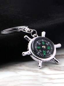 1 pieza/10 piezas Llavero personalizado con grabado láser, llavero de recuerdo con brújula y timón creativo, pequeño regalo, decoración de mochila, regalo de cumpleaños o festival - Multicolor - Ver 2