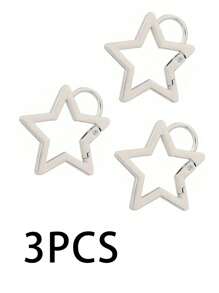 1/2 pièces Mousqueton en alliage de zinc en forme d'étoile, boucle à ressort, boucle de connexion décorative, pour porte-clés, boucle de décoration de sac à dos, pendentif etc. usage quotidien, très convient pour les étudiants, travailleurs et adolescents