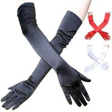 Unisex Nylon Long Gloves Fashion Style Prom Dress Up Performance Gloves Halloween