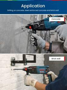 Bosch 10PCS 4-Pit Round Handle Rotary Hammer Drill Bits - Multicolor - View 2