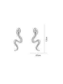 1 Paar S925 Silber Mode Schlangen Design Ohrstecker für Frauen, inklusive Geschenkbox