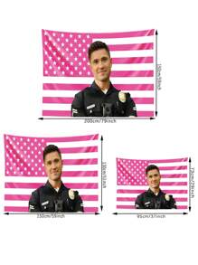 1pc MAGJIUKE Tim Bradford American Pink Flag Newcomer Tapestry, Polyester 90g Printed Wall Tapestry, Suitable For University Dormitory, Bedroom, Living Room, Home Decoration, Aesthetic Art Tapestry, Ideal Holiday Gift For Teenagers