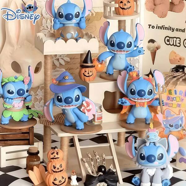 Disney [Officially Licensed]1PC Disney Stitch Whimsical Diary Series Blind Box Collectible Figure | Fun & Cute Anime Character Display For Fans | Playful Desk, Shelf, Car Decor Accessories | Mystery Unboxing Gift For Birthdays, Christmas, Anime Lovers Back To School