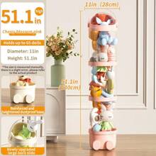 1pc 25.5 Inch/51.1 Inch Zipper Transparent Doll Storage Bin, Astronaut Shaped Round Storage Container, Large Capacity Dustproof & Portable